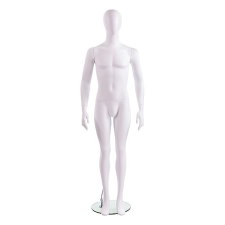 Econoco RetailMannequinandGlassStand, White, 72inH DEREK1OV