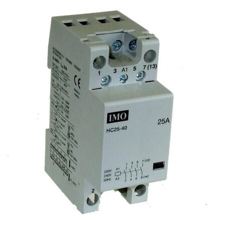Imo Automation Modular Heating Contactor 25A 4 Pole NO, 230VAC/DC Coil, Hum-Free HC25-40230VS