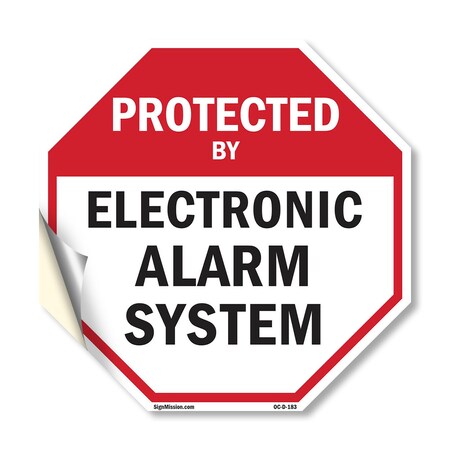 Signmission Protected By Electronic Alarm Syste, 10 Inch X 10 Inch, Vinyl Decal OC-D-10-183