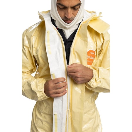 Dupont Coverall, Tychem(R) 6000 SFR, 34 3/4 in Inseam, Tan FS127TLT4X000600