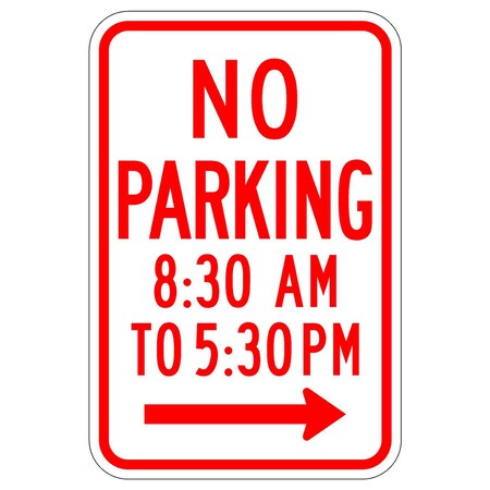 Sign Solutions Usa Parking Sign, 12 in W, Aluminum Sign, White DUS10DWT1218R7-2aR