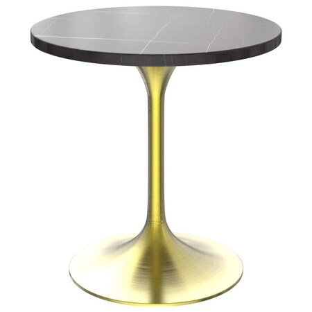 Leisuremod Round 27.55 in W, 29.34 in L, Sintered Stone/Stainless Steel, Black VT20BG-27BLS