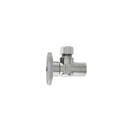 Master Plumber Angle Supply Stop Valve, 1/4 Turn, Chrome, 1/2-In. Copper Sweat x 3/8-In. O.D. Compression MP2780PCLF
