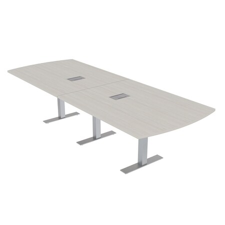 Skutchi Designs 10ft Conference Table W/ Power Unit | 10 Person Modular Arc Rectangle Meeting Table | Harmony Series HAR-AREC-48X120-T-K458-ESIL