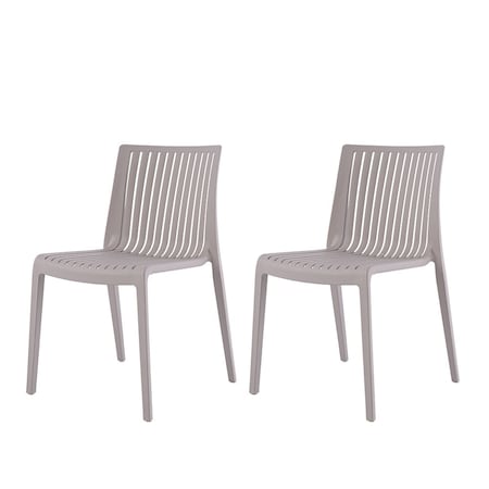 Lagoon Milos Resin Stackable Side Chair with Slatted Back, 2PK 7203G6-BSLGS