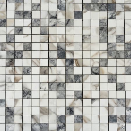 Apollo Tile 12 x 12 in. Matte Classic White with Mosaic Wall and Floor Tile 10.76 sq ft/case, 11PK ATH88GLMOSA