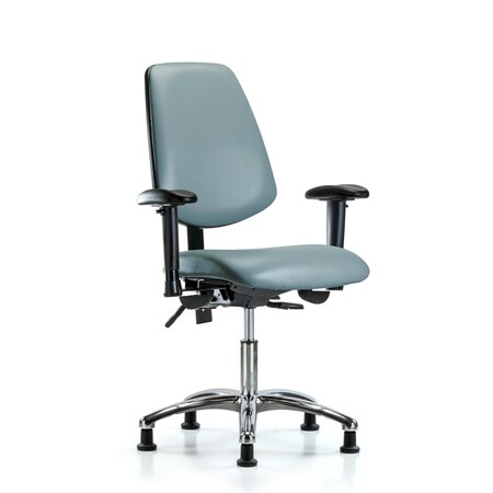 Blue Ridge Ergonomics Vinyl Chair, Vinyl, Adjustable Arms BR-VDHCH-MB-CR-T1-A1-RG-8822