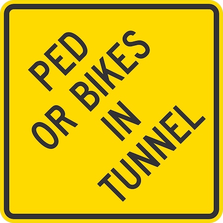 Lyle Ped Or Bikes In Tunnel, 36x36, Engineer Grade, Yellow G-15943-EG_36x36
