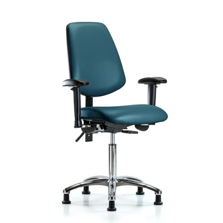 Blue Ridge Ergonomics Vinyl Chair, Vinyl, Adjustable Arms BR-VMBCH-MB-CR-T0-A1-NF-RG-8801