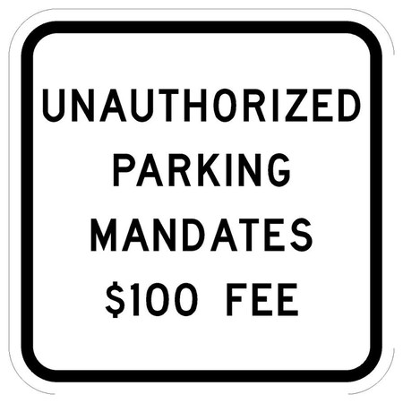 Sign Solutions Usa Parking Sign, 12 in W, Aluminum Sign, White DCS12DWT1212CUS00067