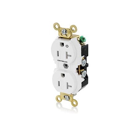 Leviton Extra Heavy Duty Controlled Duplex Receptacle 20 Amp, 125 Volt 5362-1PW