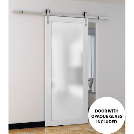 Sartodoors Sturdy Barn Door Planum 2102 White Solid Core Modern Interior PLANUM2102BD-S-WS-18