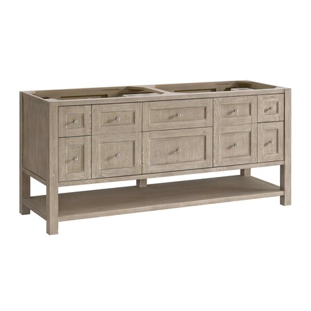 James Martin Vanities Vanity, without top, Whitewashed Oak, 71.9 in W x 23.5 in D, 330-V72-M-WWO