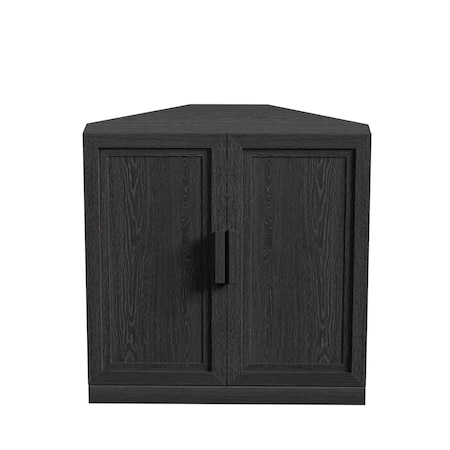 Homeroots 31in Black Wood Corner Accent Cabinet 693400