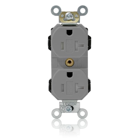 Leviton Straight Blade Receptacle, 5-20R, 20 A, 125V AC, Flush Mount, Self-Grounded MT563-SGY
