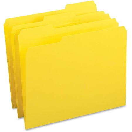 Business Source File Folder, Yellow, Paperboard, PK100 BSN65778