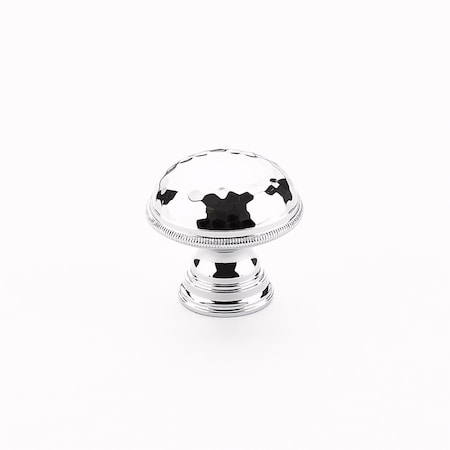 Schaub 1-1/4in Atherton Hammered Knurled Edge Cabinet Knob Polished Chrome Finish 571-26