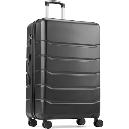 Simple Deluxe 28 Inch Hardside Carry On Luggage, Suitcase with Double Spinner Wheels and TSA Lock, Hard Shell Sui 3A88APLUGG28ABSBLK