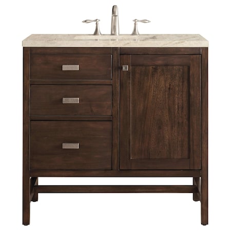 James Martin Vanities Addison 36" Single Vanity, Mid-Century Acacia, w/ 3 CM Tajnar Eclos Top E444-V36-MCA-3TJR