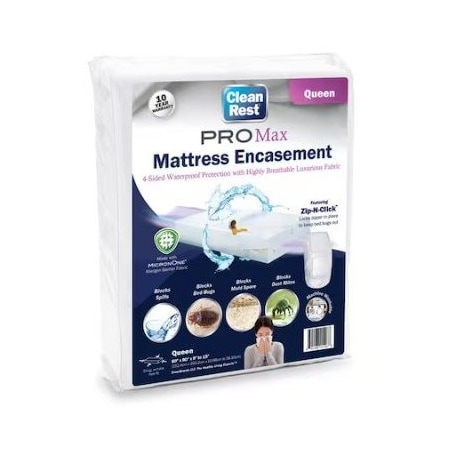 Cleanrest Mattress/Box Spring Protector, 60 in W, Wh 845168011068