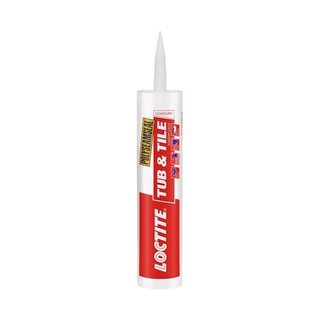 Loctite POLYSEAMSEAL Tub and Tile Adhesive Caulk, Clear, 20 to 170 deg F, 10 oz Cartridge 2137997