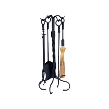 Uniflame Uniflame F-1123 5 PC. BLACK WROUGHT IRON RING/SWIRL FIRESET F-1123
