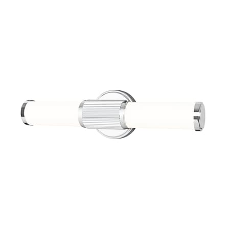 Z-Lite Solange 1 Light Vanity, Chrome/Opal White, 18.5 In W x 4.75 In H 1021-18W-CH-LED