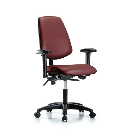 Blue Ridge Ergonomics Vinyl Chair, Vinyl, Adjustable Arms BR-VDHCH-MB-RG-T1-A1-RC-8815