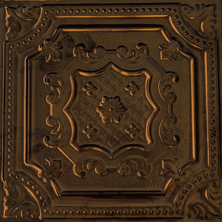 Shanko All Day Tony Pattern 612 Oiled Bronze Surface Mount Vintage Hand Painted Standard CeilingTiles, 12PK ADT612-NU-STD-OIBZ-12