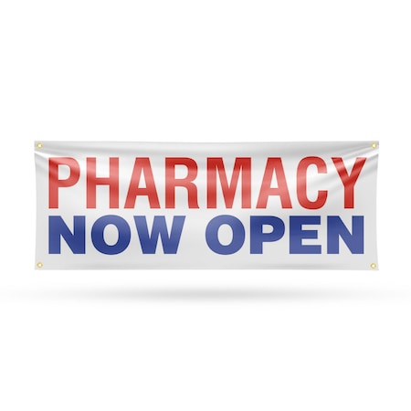 Signmission Pharmacy Now Open, 18 Inch x 48 Inch, Vinyl Banner B-30785