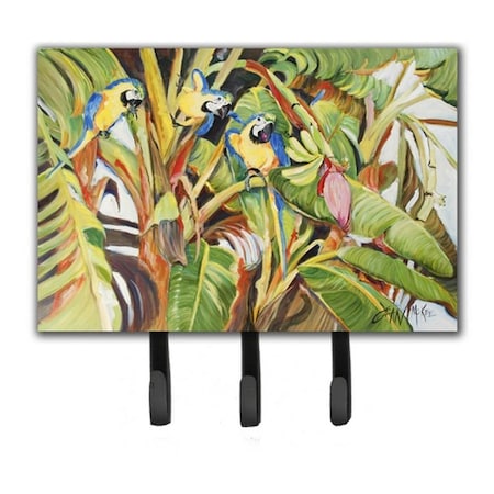 Carolines Treasures Three Blue Parrots Leash and Key Holder JMK1010TH68