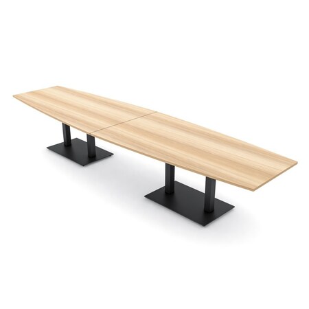Skutchi Designs Boat Conference Table With Power, 48 in W, 168 in L, Brown HAR-BOT-48x168-DOU.BK-K525-NA
