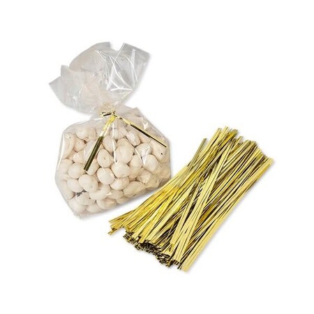 Nashville Wraps 6 Inch Metallic Gold Twist Ties, 1000PK MTTG6