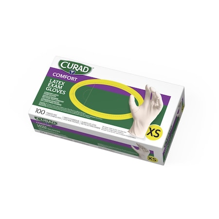 Medline CURAD Latex Exam Gloves, Size XS, 1000PK CUR8103