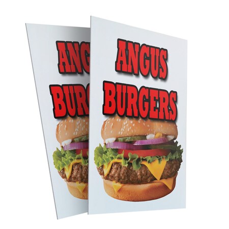 Signmission Angus Burgers, Plastic Signs Only 24 Inch x 36 Inch, Corrugated Plastic, 2PK CSB-2436-2PACK-Angus Burgers