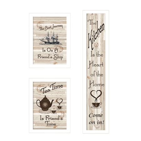 Set Of Three The Kitchen Collection II 4 White Framed Print Kitchen Wall Art, 3PK