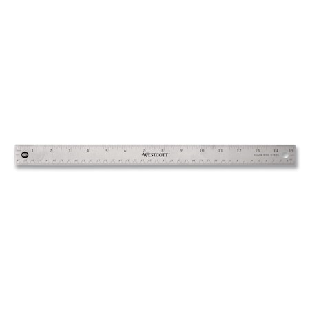 Westcott Stainless Steel Office Ruler With Non Slip Cork Base, Standard/Metric, 15in Long 10416/55283