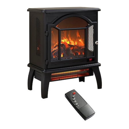Edendirect 18 in. Freestanding Infrared Electric Fireplace with remote control in Black ZR-W1769112699