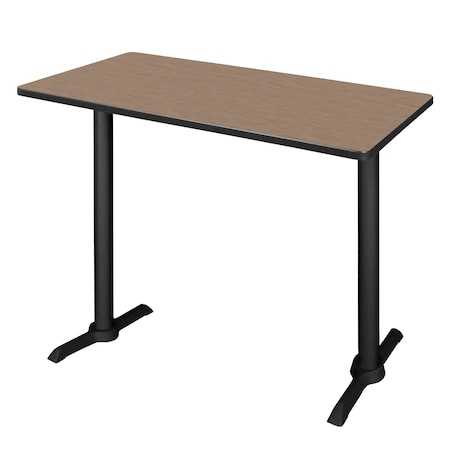 Regency Kobe T-Base Training Seminar Table W/ 2 Knight Mesh Chairs, 48 in W, 24 in L, Noble Oak MCTRCT4824NO