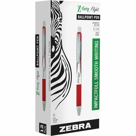 Zebra Pen Pen, Z-Grip, Flight, Rt, 1.2Mm, PK12 21930
