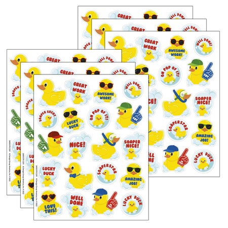 Eureka Rubber Duckies Bubblebath Scented Stickers, 80-Piece Set, 6PK 650337