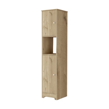 Homeroots 68in Light Brown Wood Accent Cabinet With Two Doors 534979