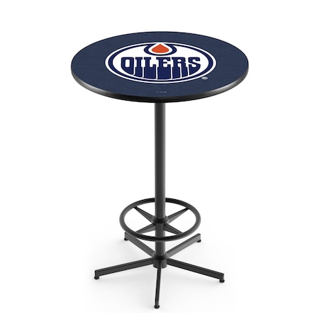 Holland Bar Stool Co 42" Black Edmonton Oilers Pub Table L216B4236EdmOil
