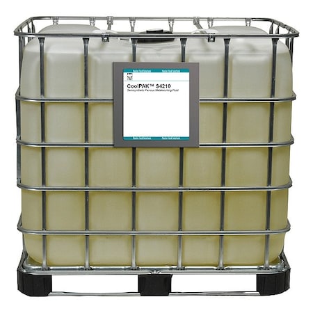 Coolpak Metalworking Fluid, S4210, Semisynthetic, 270 gal, Tote, Colorless to Yellow CPS4210-270G