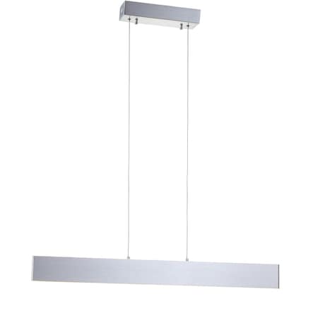 Jonathan Y Draper 32" Dimmable Adjustable Integrated LED Metal Linear Pendant, Brushed Aluminum JYL7018A