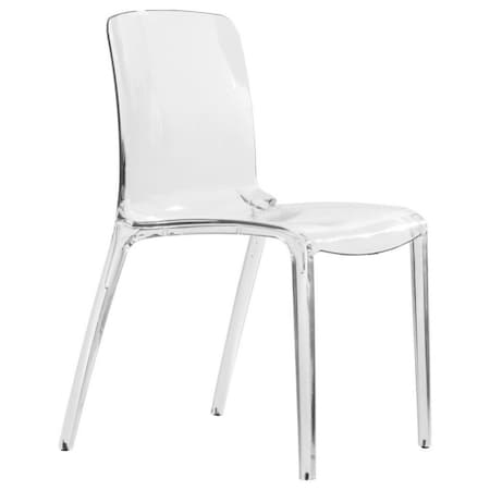 Leisuremod Murray Modern Dining Chair, Clear MC20CL