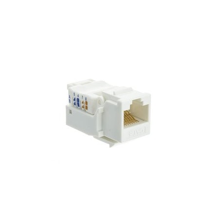Cable Wholesale Cat6 Keystone Jack, White, Toolless, RJ45 Female 327-120WH