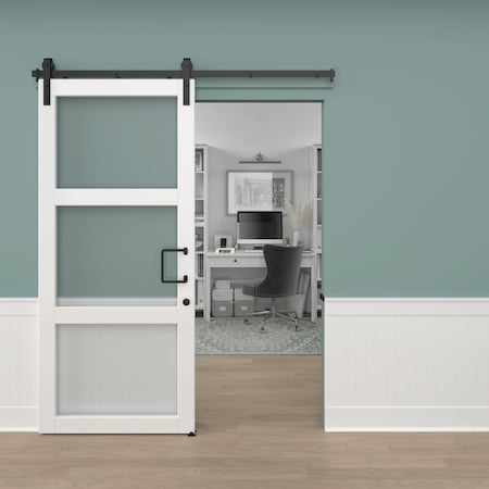 National Hardware 8'' Matte Black Troy Interior Barn Door Pull N700-103