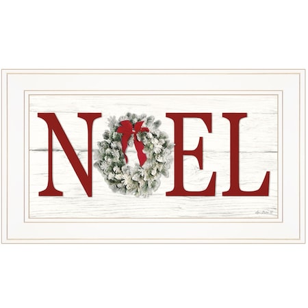 Homeroots Christmas Noel 1 White Framed Print Wall Art 405034