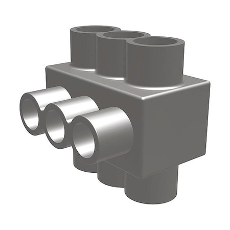Burndy MultitapConnector, Alum, Blk, Hex, 4Port 1PLD2504